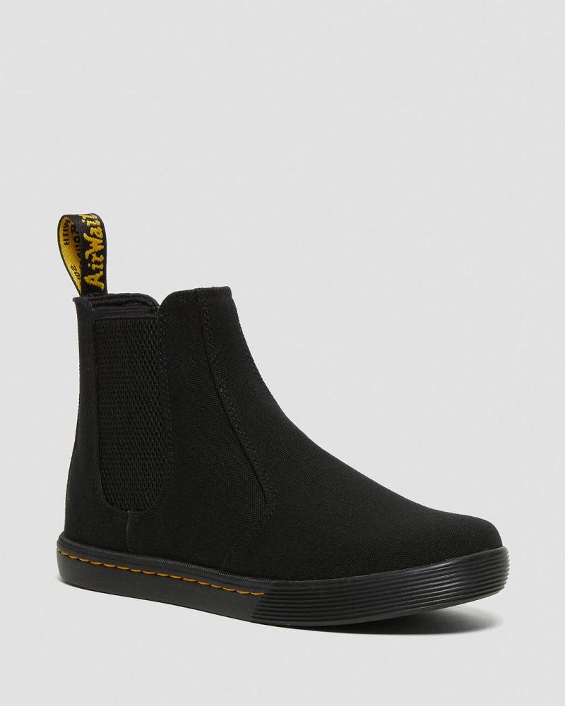 Black Women\'s Dr Martens Makela Canvas Casual Chelsea Boots | CA 125KOR